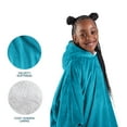 thumbnail image 2 of Bare Home Plush Sherpa Wearable Blanket - Fluffy & Soft - Lightweight - Youth, Caribbean Sea, 2 of 7