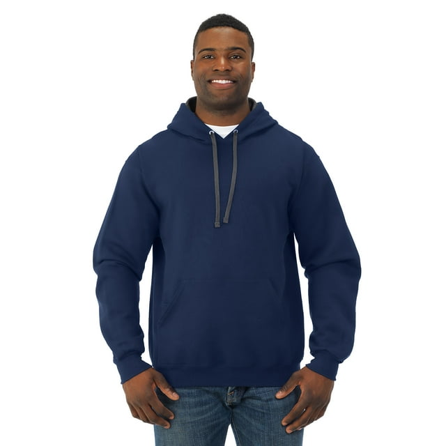 Fruit Of The Loom Mens Sofspun Hooded Sweatshirt, 3XL, J Navy