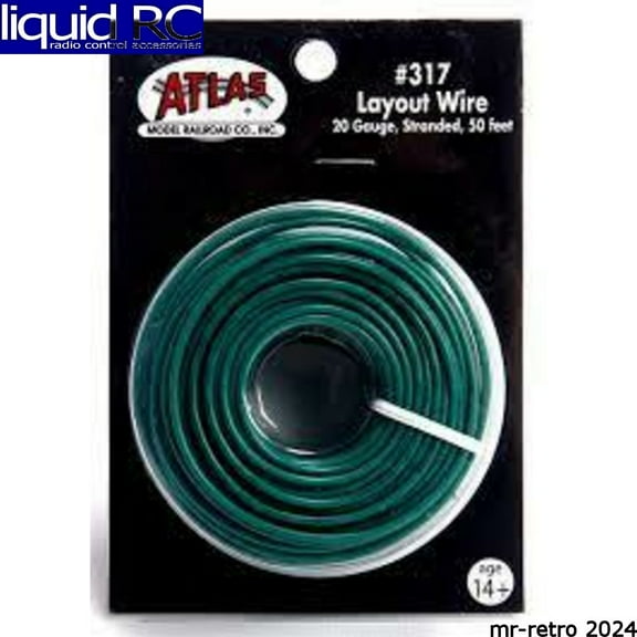 Atlas Trains 0317 Green Wire Stranded #20 AWG; 50 Spool
