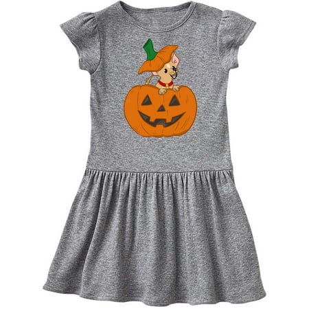 

Inktastic Halloween Chihuahua Pumpkin Gift Toddler Girl Dress