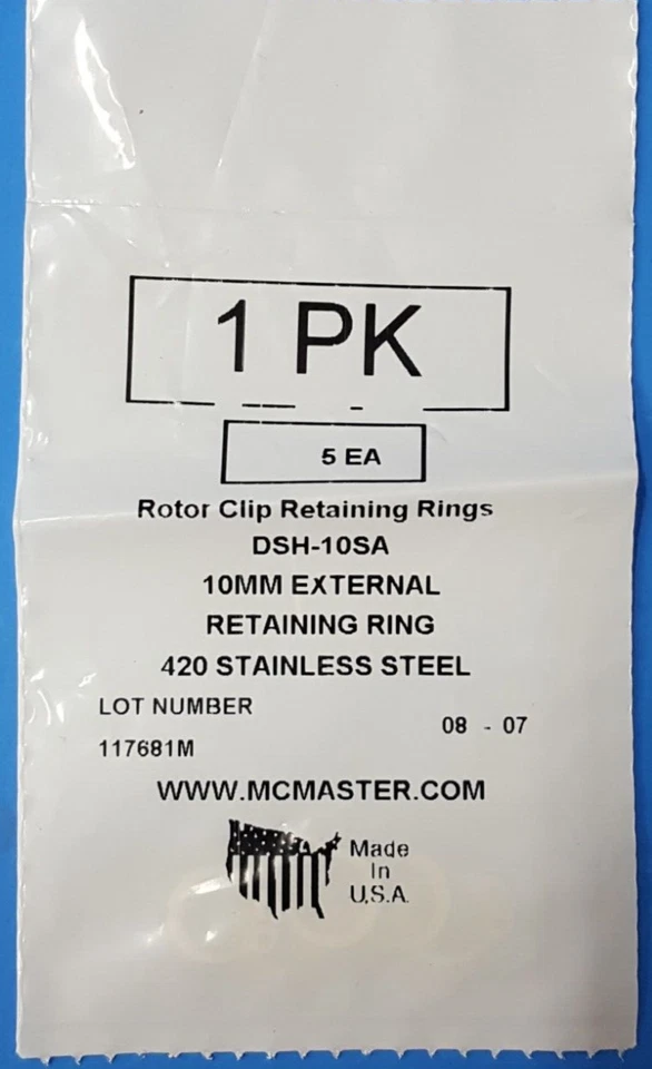 CIRCLE- (10 Pcs) Rotor Clip Retaining Rings, Dsh-10Sa, 10Mm Erternal,420 Stainless Steel