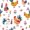 White Peach 4, variant on Erosebridal Fried Chicken Shower Curtain 72Wx72L for Boys Girls, White Bows Waterproof Bathroom Curtain