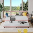 thumbnail image 6 of Metal Daybed with Pull Out Trundle, Twin Size Sofa Bed with Headboard, Sturdy Steel Frame for Guest Room or Small Spaces, 6 of 8