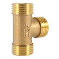 thumbnail image 4 of 2X Brass T Shape Water Fuel Pipe Equal Male Tee Adapter Connector 1/2 Inch Thread,2 x Male Tee Connector,Gold Tone, 4 of 8