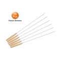 thumbnail image 3 of Uxcell 16pcs Metal Kebob Skewers 34cmx1.6mm(L*D) Stainless Steel Round Sticks with Wood Grip Handle, 3 of 5