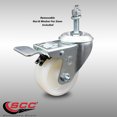 thumbnail image 2 of 3 Inch SS Nylon Wheel Swivel 3/8 Inch Threaded Stem Caster with Total Lock Brake, 2 of 2