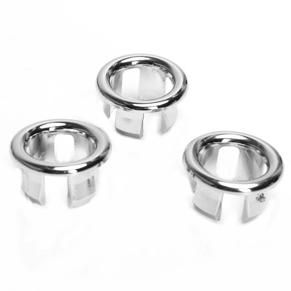 Round Hole VRSS Black Color Bathroom Kitchen Sink Basin Trim Overflow Ring Cover Hole Insert in Cap 3 Pair