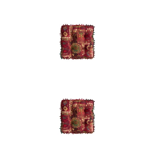 Cojín Reversible Inteprter Estilo Boho Cuadrado Rojo 40 cm 2piezas