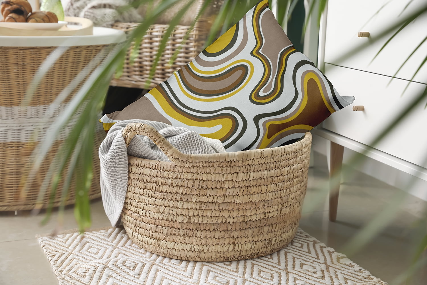 20" x 14" Simply Daisy Agate Polyester Indoor/Outdoor Pillow, Mustard Qty 1