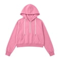 thumbnail image 3 of cocolona Womens Cropped Workout Hoodies Casual Long Sleeve Pullover Hooded Fall Sweatshirts Tops, 3 of 7