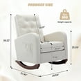thumbnail image 7 of Dinosisco Rocking Chair for Nursery, Tufted Nursery Glider Rocker for Living Room, Beige Linen, 7 of 7