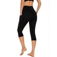 thumbnail image 6 of Sexy Dance Women High Waist Capris Leggings Activewear Workout Running Cropped Pants with Pockets, 6 of 11