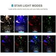 Upgraded Version Remote-Controlled Romantic Rotating Spin Music Starry Sky Night Light Projector Children Kids Baby Sleeping Night Light