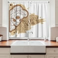 thumbnail image 2 of Ambesonne Zodiac Virgo Kitchen Curtains, Gothic Lady Skull, 55"x45", Pale Brown White, 2 of 3