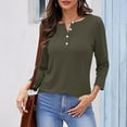 thumbnail image 2 of ZyeKqe Plus Size Shirts for Women Button V Neck Long Sleeve Tops Dressy Loose Fitted Tees Tunic Top Casual Blouses, 2 of 5