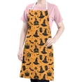 thumbnail image 5 of Orange Witch Hat Halloween Apron-Garden Aprons for Women with Pockets-Cotton Linen Waterproof Kitchen Cooking Gardening Aprons Adjustable for Kitchen,Cooking,BBQ and Salon 32"x27", 5 of 7
