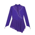 thumbnail image 4 of iixpin Girls Gymnastics Leotard Dress Irregular Figure Ice Skating Dresses Outfit Lyrical Ballet Dancewear Purple 16, 4 of 6