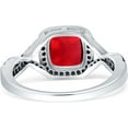 thumbnail image 3 of Art Deco Cushion Cut Infinity Twist Ring Ruby Cubic Zirconia Black Tone 925 Sterling Silver, Size 10, 3 of 5