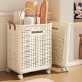 thumbnail image 3 of Laundry Hamper with Wheels, 160L Large Hampers for Laundry Rolling Laundry Basket, Dirty Clothes Hamper for Hotel, Home, Closet, Dorm, 1-Pack White, 3 of 10