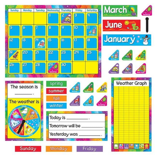 Trend T-8096-2 Tableau d'Affichage Calendrier Annuel - Grade Pk-3 - Ensemble de 2
