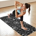 thumbnail image 6 of Black White Gothic Cat Skull Key Pattern Hot Yoga Mat Towel Non Slip for Hot Yoga - Quick-Drying Yoga Mat Cover with 4 Corner Pockets with Travel Bag - Hot Yoga Towel Non Slip 70"x26", 6 of 6