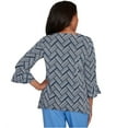 thumbnail image 2 of Alfred Dunner Womens Chevron Textured Knit Top With Necklace, 2 of 4