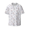 thumbnail image 2 of Lsque Elegant ice skates snowflakes print Men's Cuban Collar Short Sleeve Shirt Summer Beachwear Casual Button Down Fashionable Vacation Leisure Shirt-Medium, 2 of 7