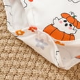 thumbnail image 6 of Mercatoo 3Pcs Baby Halloween Set Long Sleeve Pumpkin Print Romper and Back Dress Hairband Outfit Fall Baby Bodysuit Clothes, 6 of 9