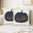thumbnail image 6 of Blue Pumpkin Pillow Cover 18x18 Inch Thankful Throw Pillow Covers Outdoor Decorative Autumn Pillow Case for Fall Thanksgiving Halloween Home Decor Pillow Case for Couch Sofa, 6 of 6
