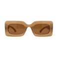 thumbnail image 2 of Womens Mod Thick Plastic Minimal Sunglasses Beige Brown, 2 of 4