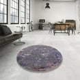 thumbnail image 3 of Ahgly Company Indoor Rectangle Mid-Century Modern Purple Oriental Area Rugs, 5' x 8', 3 of 6