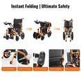 thumbnail image 6 of MediNex Electric Wheelchair, 20+ Miles Range(350LBS) ,Lightweight Foldable Electric Wheelchairs for Adults,12Ah Lithium Battery,Motorized Wheelchair,Orange,18in Width, 6 of 10