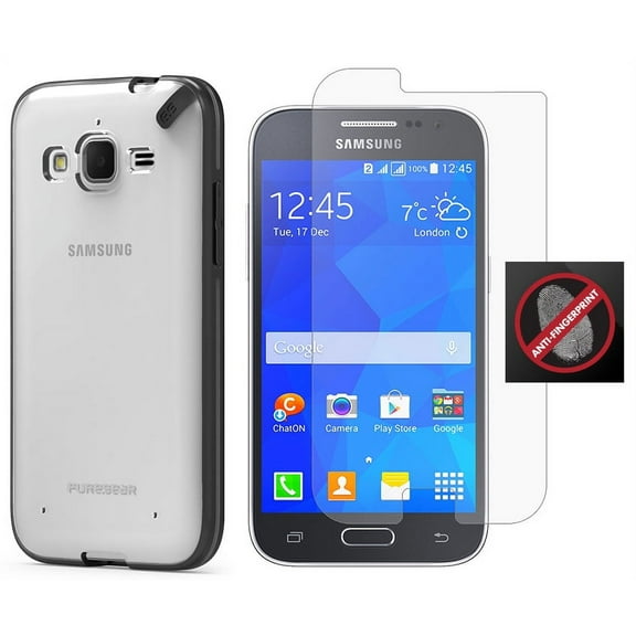 Case with Screen Protector for Galaxy Core Prime, PureGear SlimShell Hard Cover   PureTek Roll-On Screen Guard for Samsung Galaxy Core Prime G360/s820, Prevail LTE