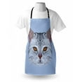 thumbnail image 3 of Cat Apron Scottish Straight Kitty Portrait Pet Lovely Companion Hipster Animal Graphic, Unisex Kitchen Bib Apron with Adjustable Neck for Cooking Baking Gardening, Pale Grey Baby Blue, by Ambesonne, 3 of 3