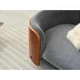 thumbnail image 2 of Leuco Elevated Dog Bed Small, Scandinavian Pet Sofa with Solid Wood Legs, Walnut Bent Wood Back, Dark Grey Velvet, 2 of 10