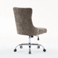 thumbnail image 2 of Chaise de Bureau pour Meubles, Chaise de Bureau Moderne Rembourrée en Velours Capitonnée à Boutons pour la Maison avec Base en Métal Doré, Chaise de Bureau Réglable Chaise de Bureau Pivotante, 2 of 5