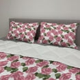 thumbnail image 2 of Pink Floral Comforter & Sham Bedding Set, Digitally Generated Pattern with Continuous Wild Spring Peonies, 3 pcs Duvet Set Microfiber Filling Quilt, 5 Sizes, Pale Pink Olive Green, by Ambesonne, 2 of 4