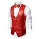thumbnail image 2 of Chaleco de lentejuelas para hombre, chaqueta con botones y pajarita, traje de fiesta de moda XL rojo, 2 of 5