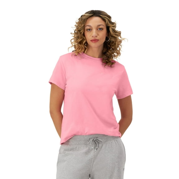 Champion Womens The Classic Crewneck Pull On T Shirt Marzipan Pink Size S NWT