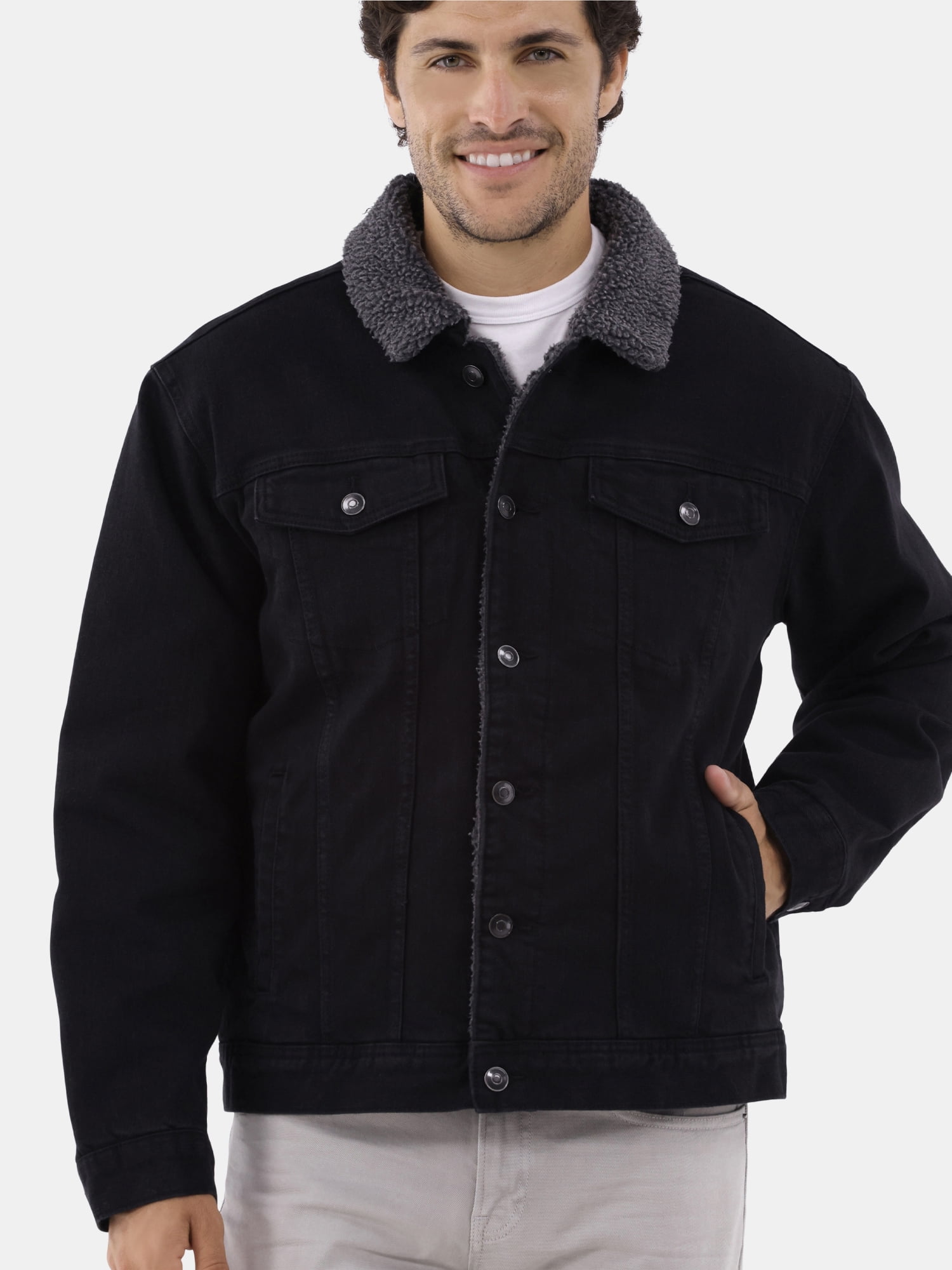 George Men's & Big Men's Fleece Lined Trucker Jacket, Sizes S-3XL