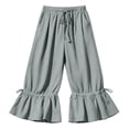thumbnail image 5 of YYV Summer Outfits for Women 2026 Drawstring Waist Cropped Pants with Ruffle Hem Ankle Trousers with Pockets Casual Wear Gray XXL, 5 of 9
