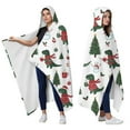 thumbnail image 2 of Wearable Blanket,White Cartoon Christmas Dinosaurs Sweaters Pattern Hooded Wearable Flannel Blanket for Adults & Teens,Winter Poncho Shawl Wrap Cape Cozy Anti-Pill,50"x60", 2 of 5
