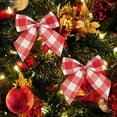 thumbnail image 5 of 10pcs Mini Buffalo Plaid Ribbon Bows - 3" Premade Gingham Bows for Christmas, Weddings & Crafts | Pearl Accent Checkered Bows for Gift Wrapping & Party Decor, 5 of 9