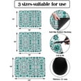 thumbnail image 3 of Teal Boho Dish Drying Mat for Kitchen Counter, Super Absorbent Quick Dry Coffee Bar Mat Pad Thin Diatomaceous Sink Mat Non Slip Dish Drainer Mat 23.5x15.5 Ethnic Tribal Floral Abstract Art Aesthetics, 3 of 6