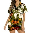 thumbnail image 2 of BILIKEYU Women's Halloween Print Buttoned Waist Pajama Sets, Halloween Pajamas Women, Womens Tops, Halloween Clothes, 2 of 6
