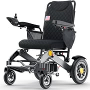 WalkFeel 400LBS Capacity Electric Wheelchairs for Adults, 20 Inch Wide Seat Foldable Wheel Chair, All Terrain, Black