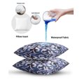 thumbnail image 6 of Waterproof Outdoor Throw Pillows with Inserts 18"x18", Blue Purple Boho Soft Decorative Pillowcases for Couch Bedroom, Vintage Abstract Flowers Pillow Covers for Sofa Living Room, 6 of 8