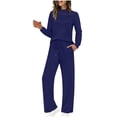 thumbnail image 2 of Mifsaly Womens Lounge Sets 2 Piece Outfits Long Sleeve Tops and Wide Leg Sweatpants with Pockets Spring Fall Travel Vacation Casual Matching Outfits 2026 XXL, 2 of 9