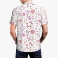 thumbnail image 3 of Balery Retro Floral Printed Men’s Short Sleeve Polo Shirt, Midweight Men's Shirt,Golf Polo shirts -XX-Large, 3 of 8