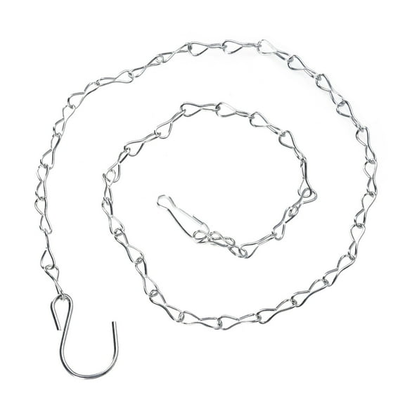 unbranded 2pcs 35 Inch 8 Shape Hanging Iron Chain for Bird Feeders Planters Lanterns Birdbaths Flower Basket (Galvanized)